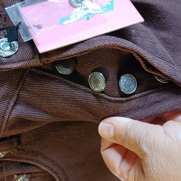 💚NWT Mom Coco Brown Raw Hem Straight Leg Jeans - Picture 4 of 7